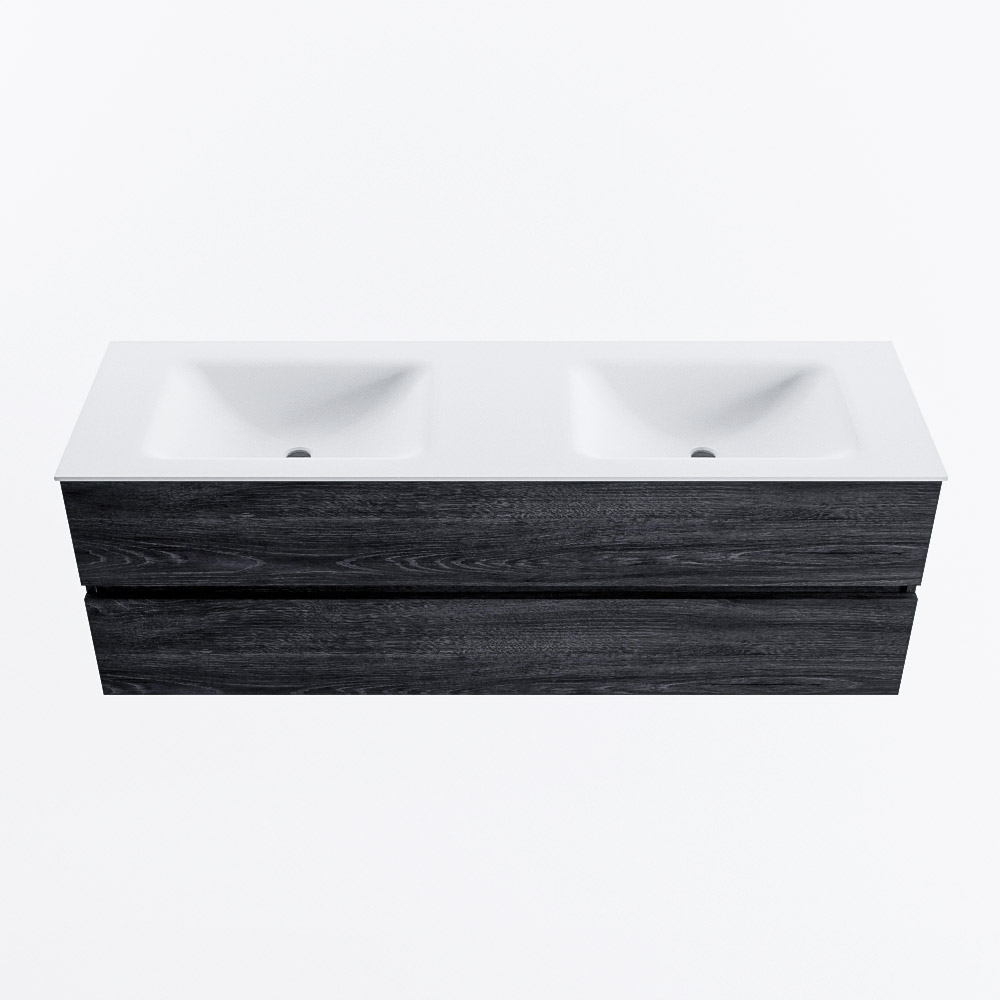 MONDIAZ VICA 150cm mueble de baño Antracite 2 cajones. Lavabo CLOUD Doble sin orificio, color Talc. 5 MONDIAZ VICA 150cm mueble de baño Antracite 2 cajones. Lavabo CLOUD Doble sin orificio, color Talc. - Imagen 5