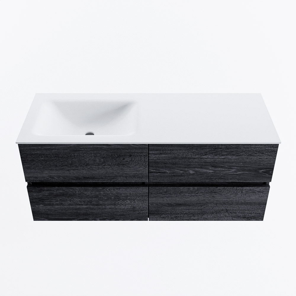 MONDIAZ VICA 120cm mueble de baño Antracite 4 cajones. Lavabo CLOUD Izquierda 1 orificio, color Talc. 5 MONDIAZ VICA 120cm mueble de baño Antracite 4 cajones. Lavabo CLOUD Izquierda 1 orificio, color Talc. - Imagen 5