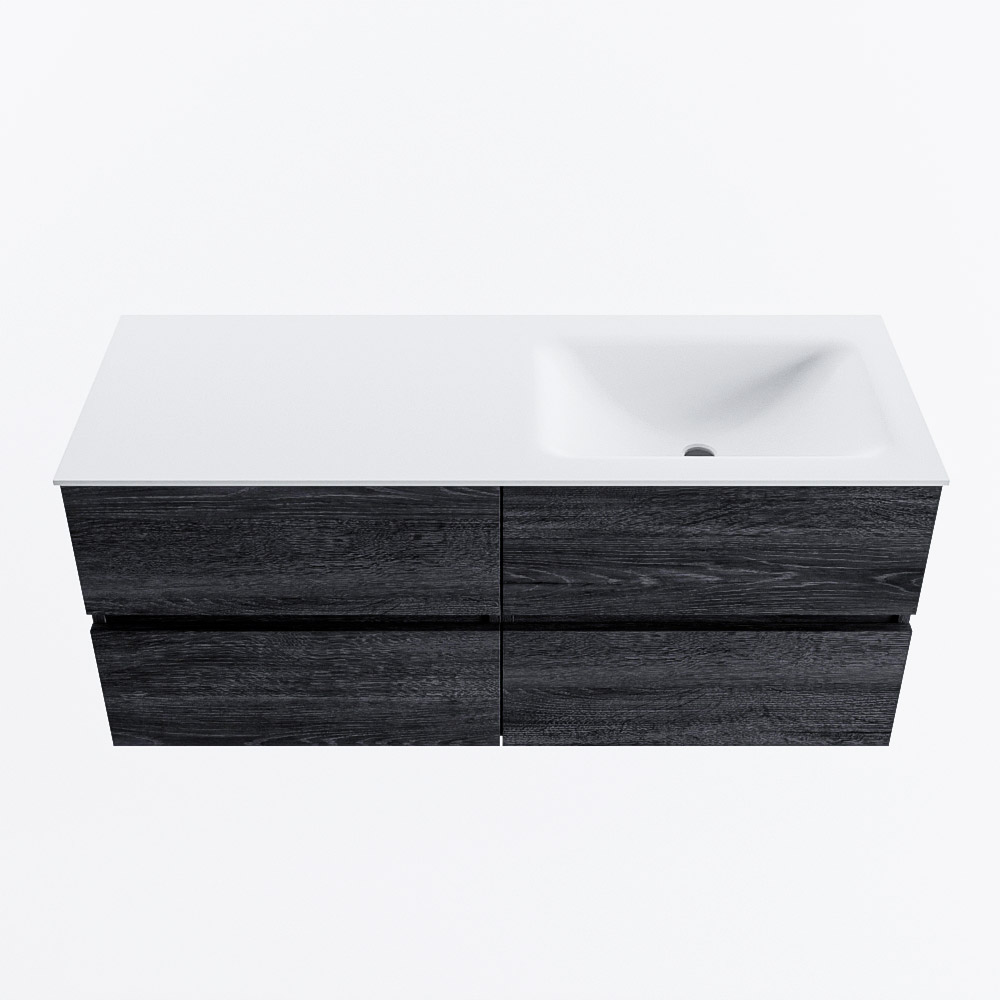 MONDIAZ VICA 120cm mueble de baño Antracite 4 cajones. Lavabo CLOUD Derecho sin orificio, color Talc. 5 MONDIAZ VICA 120cm mueble de baño Antracite 4 cajones. Lavabo CLOUD Derecho sin orificio, color Talc. - Imagen 5