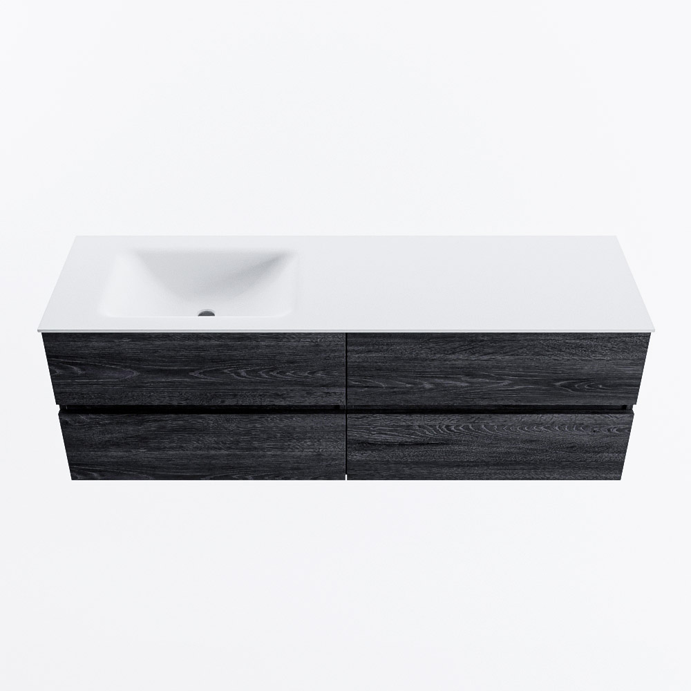 MONDIAZ VICA 150cm mueble de baño Antracite 4 cajones. Lavabo CLOUD Izquierda 1 orificio, color Talc. 5 MONDIAZ VICA 150cm mueble de baño Antracite 4 cajones. Lavabo CLOUD Izquierda 1 orificio, color Talc. - Imagen 5