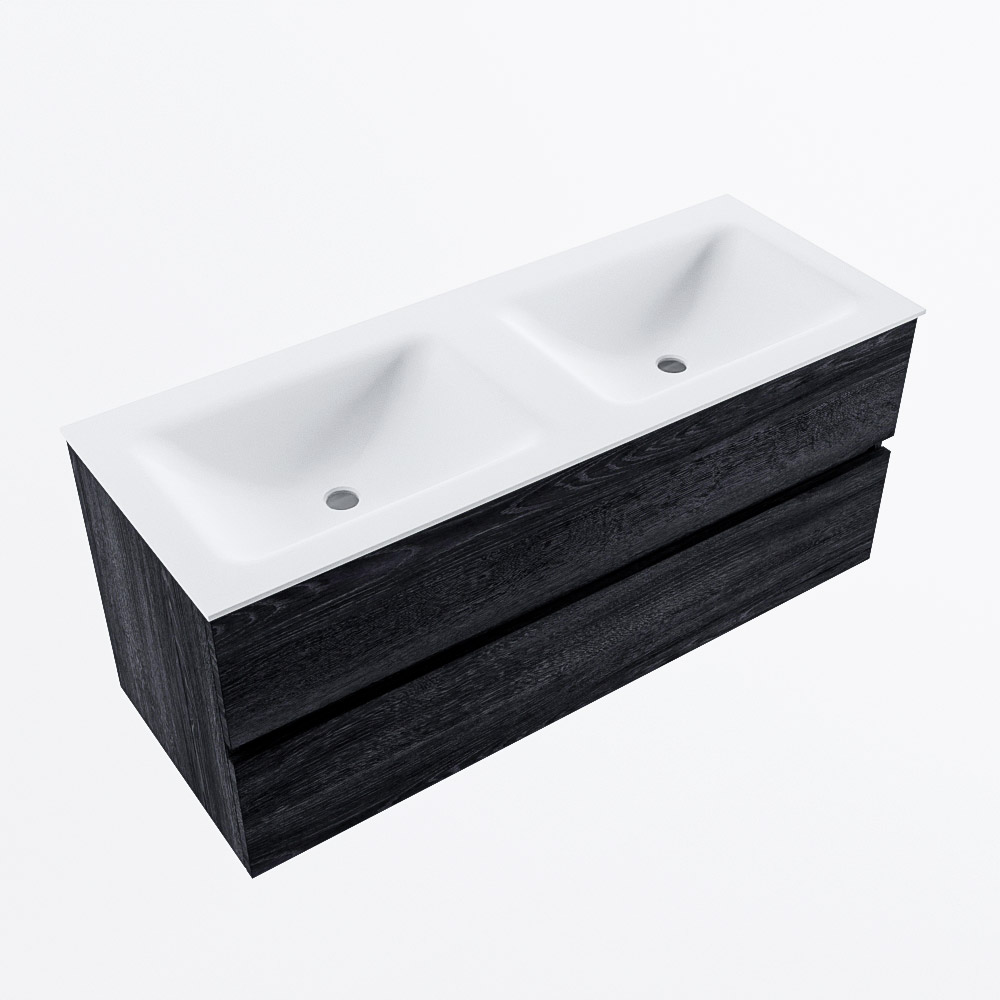 MONDIAZ VICA 120cm mueble de baño Antracite 2 cajones. Lavabo CLOUD Doble sin orificio, color Talc. 6 MONDIAZ VICA 120cm mueble de baño Antracite 2 cajones. Lavabo CLOUD Doble sin orificio, color Talc. - Imagen 6