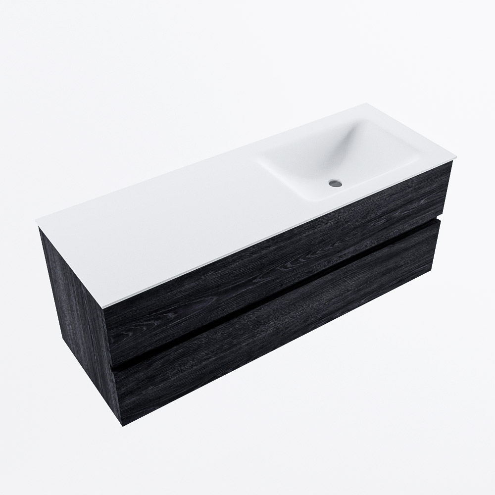 MONDIAZ VICA 130cm mueble de baño Antracite 2 cajones. Lavabo CLOUD Derecho 1 orificio, color Talc. 6 MONDIAZ VICA 130cm mueble de baño Antracite 2 cajones. Lavabo CLOUD Derecho 1 orificio, color Talc. - Imagen 6