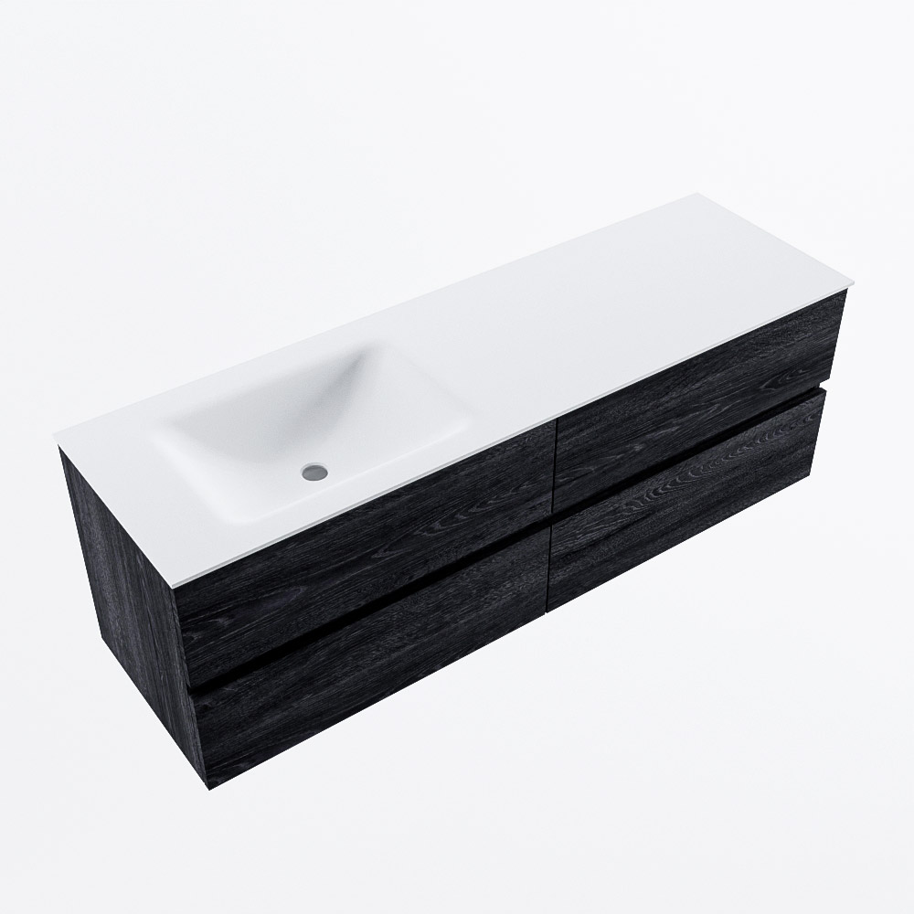 MONDIAZ VICA 150cm mueble de baño Antracite 4 cajones. Lavabo CLOUD Izquierda 1 orificio, color Talc. 6 MONDIAZ VICA 150cm mueble de baño Antracite 4 cajones. Lavabo CLOUD Izquierda 1 orificio, color Talc. - Imagen 6