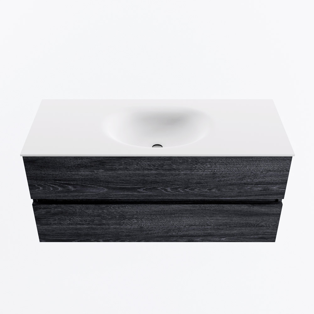 MONDIAZ VICA 110cm mueble de baño Antracite 2 cajones. Lavabo MOON Centro 1 orificio, color Talc. 5 MONDIAZ VICA 110cm mueble de baño Antracite 2 cajones. Lavabo MOON Centro 1 orificio, color Talc. - Imagen 5