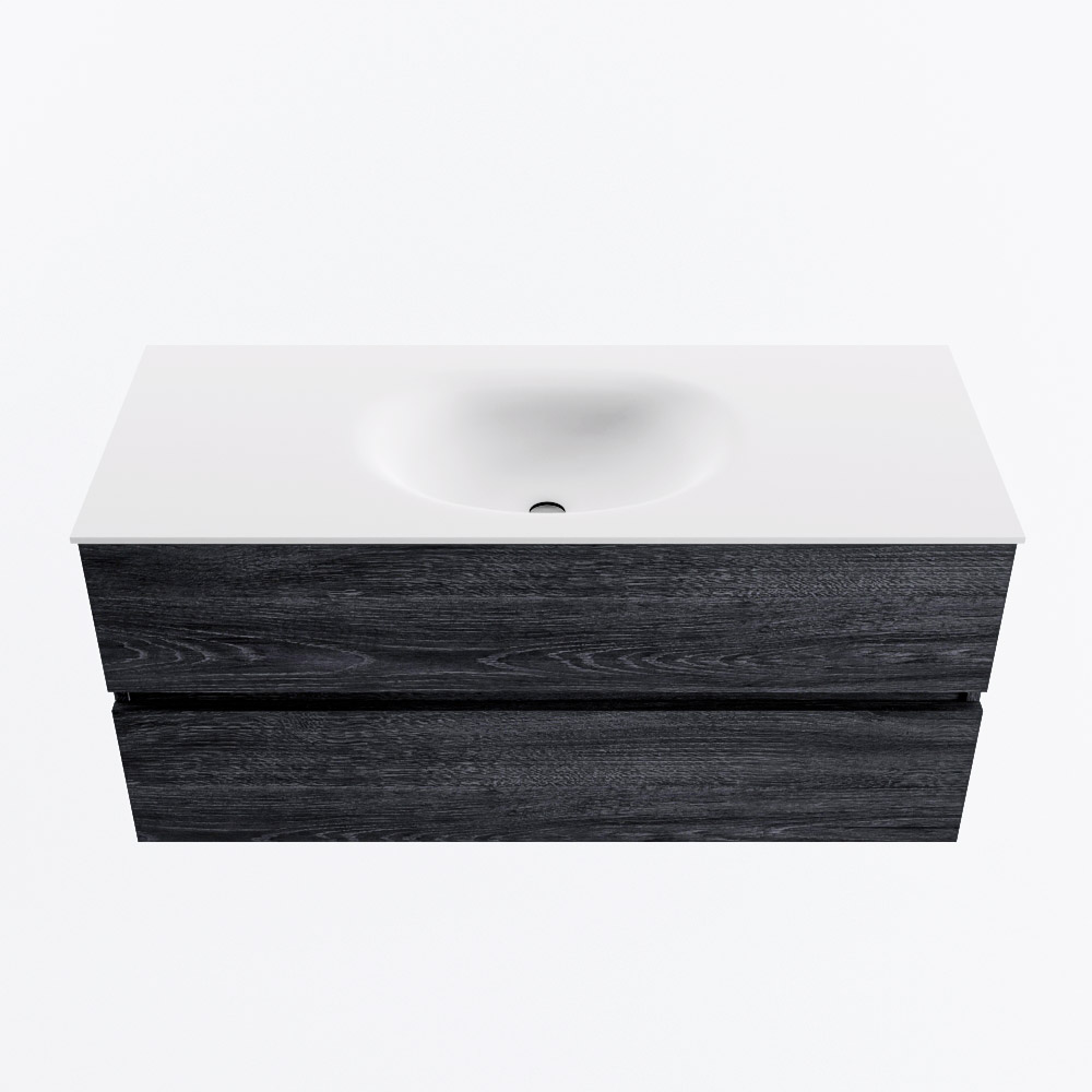 MONDIAZ VICA 110cm mueble de baño Antracite 2 cajones. Lavabo MOON Centro sin orificio, color Talc. 5 MONDIAZ VICA 110cm mueble de baño Antracite 2 cajones. Lavabo MOON Centro sin orificio, color Talc. - Imagen 5