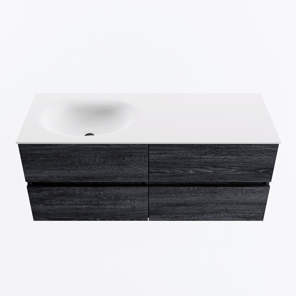 MONDIAZ VICA 120cm mueble de baño Antracite 4 cajones. Lavabo MOON Izquierda 1 orificio, color Talc. 5 MONDIAZ VICA 120cm mueble de baño Antracite 4 cajones. Lavabo MOON Izquierda 1 orificio, color Talc. - Imagen 5