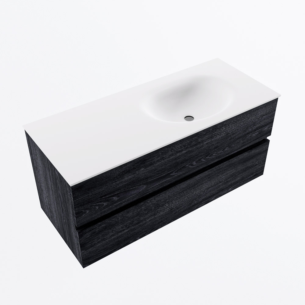 MONDIAZ VICA 110cm mueble de baño Antracite 2 cajones. Lavabo MOON Derecho sin orificio, color Talc. 6 MONDIAZ VICA 110cm mueble de baño Antracite 2 cajones. Lavabo MOON Derecho sin orificio, color Talc. - Imagen 6