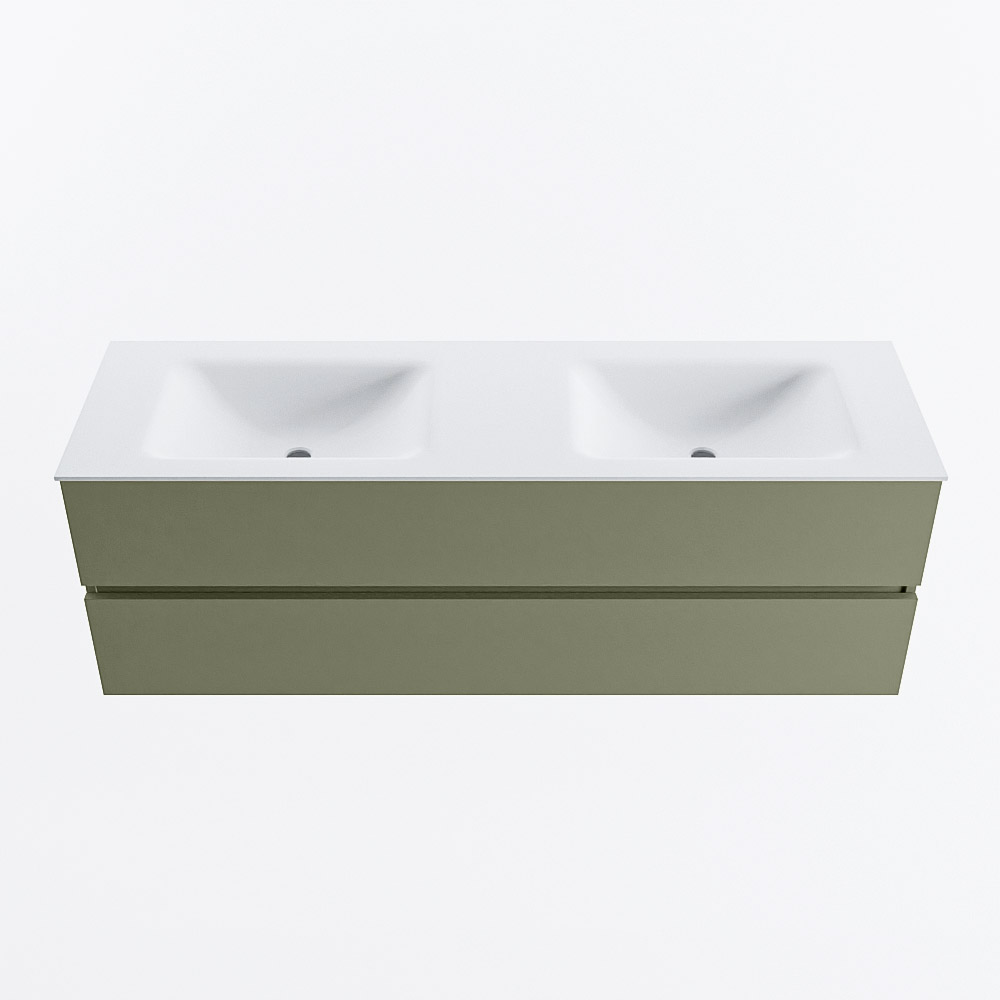 MONDIAZ VICA 150cm mueble de baño Army 2 cajones. Lavabo CLOUD Doble 2 orificios, color Talc. 5 MONDIAZ VICA 150cm mueble de baño Army 2 cajones. Lavabo CLOUD Doble 2 orificios, color Talc. - Imagen 5
