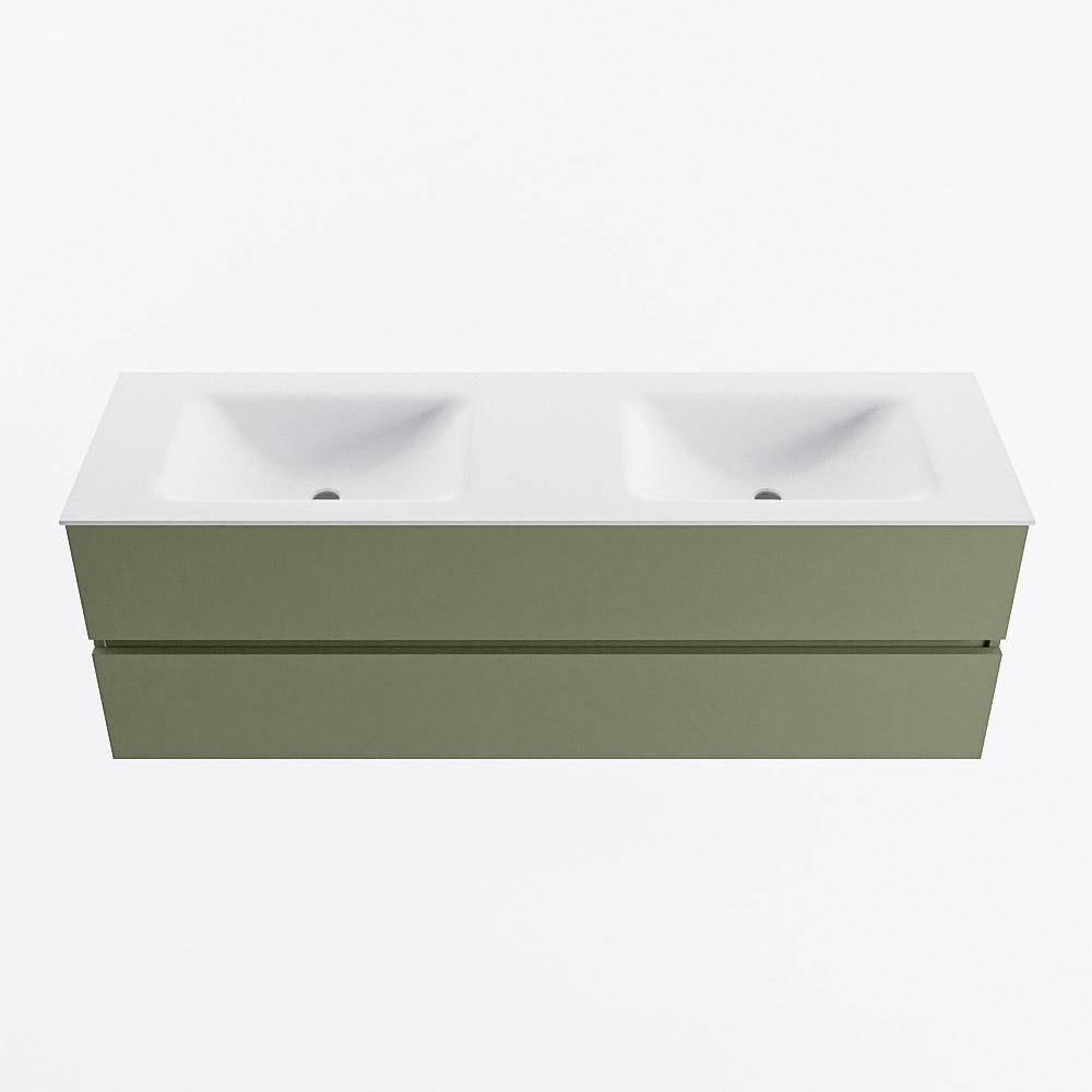 MONDIAZ VICA 150cm mueble de baño Army 2 cajones. Lavabo CLOUD Doble sin orificio, color Talc. 5 MONDIAZ VICA 150cm mueble de baño Army 2 cajones. Lavabo CLOUD Doble sin orificio, color Talc. - Imagen 5