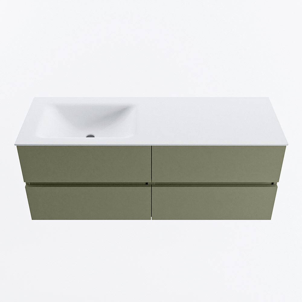 MONDIAZ VICA 130cm mueble de baño Army 4 cajones. Lavabo CLOUD Izquierda 1 orificio, color Talc. 5 MONDIAZ VICA 130cm mueble de baño Army 4 cajones. Lavabo CLOUD Izquierda 1 orificio, color Talc. - Imagen 5