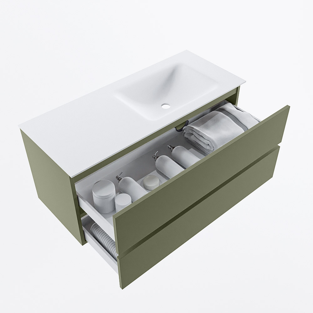 MONDIAZ VICA 110cm mueble de baño Army 2 cajones. Lavabo CLOUD Derecho sin orificio, color Talc. 7 MONDIAZ VICA 110cm mueble de baño Army 2 cajones. Lavabo CLOUD Derecho sin orificio, color Talc. - Imagen 7