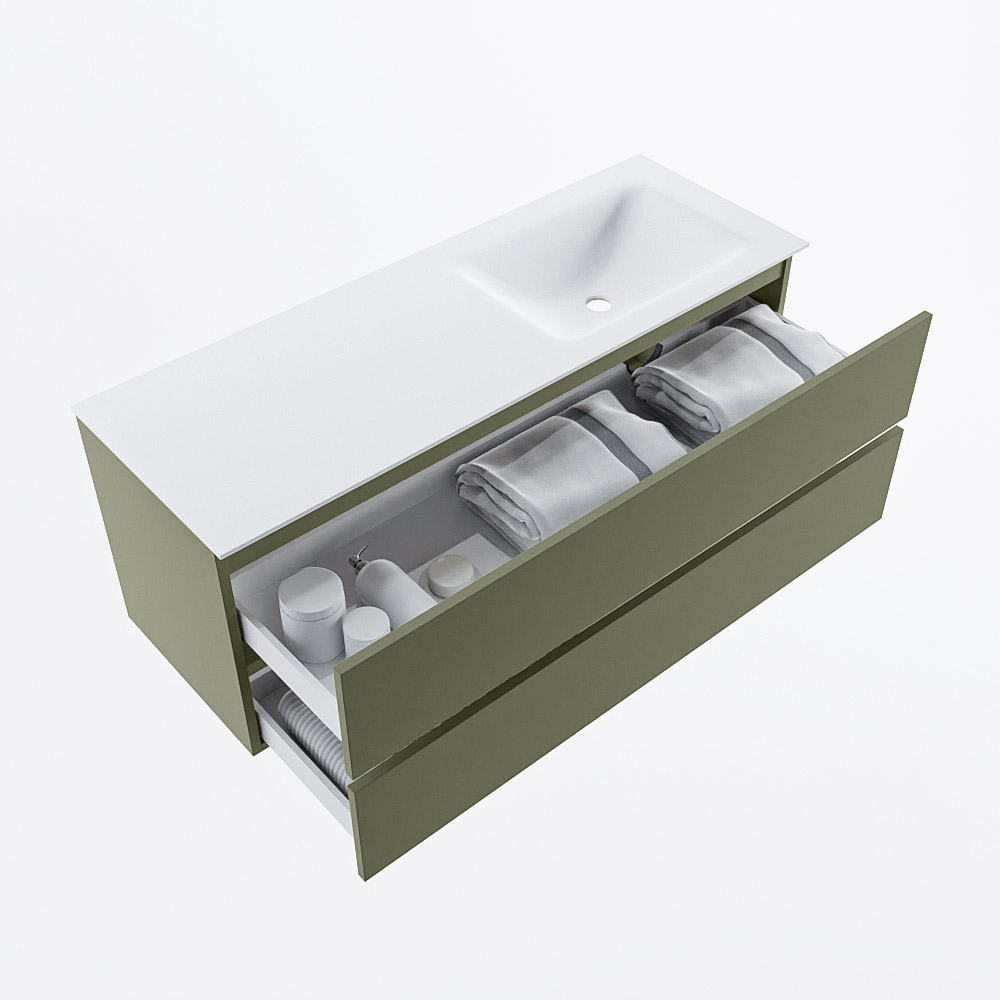 MONDIAZ VICA 130cm mueble de baño Army 2 cajones. Lavabo CLOUD Derecho 1 orificio, color Talc. 7 MONDIAZ VICA 130cm mueble de baño Army 2 cajones. Lavabo CLOUD Derecho 1 orificio, color Talc. - Imagen 7