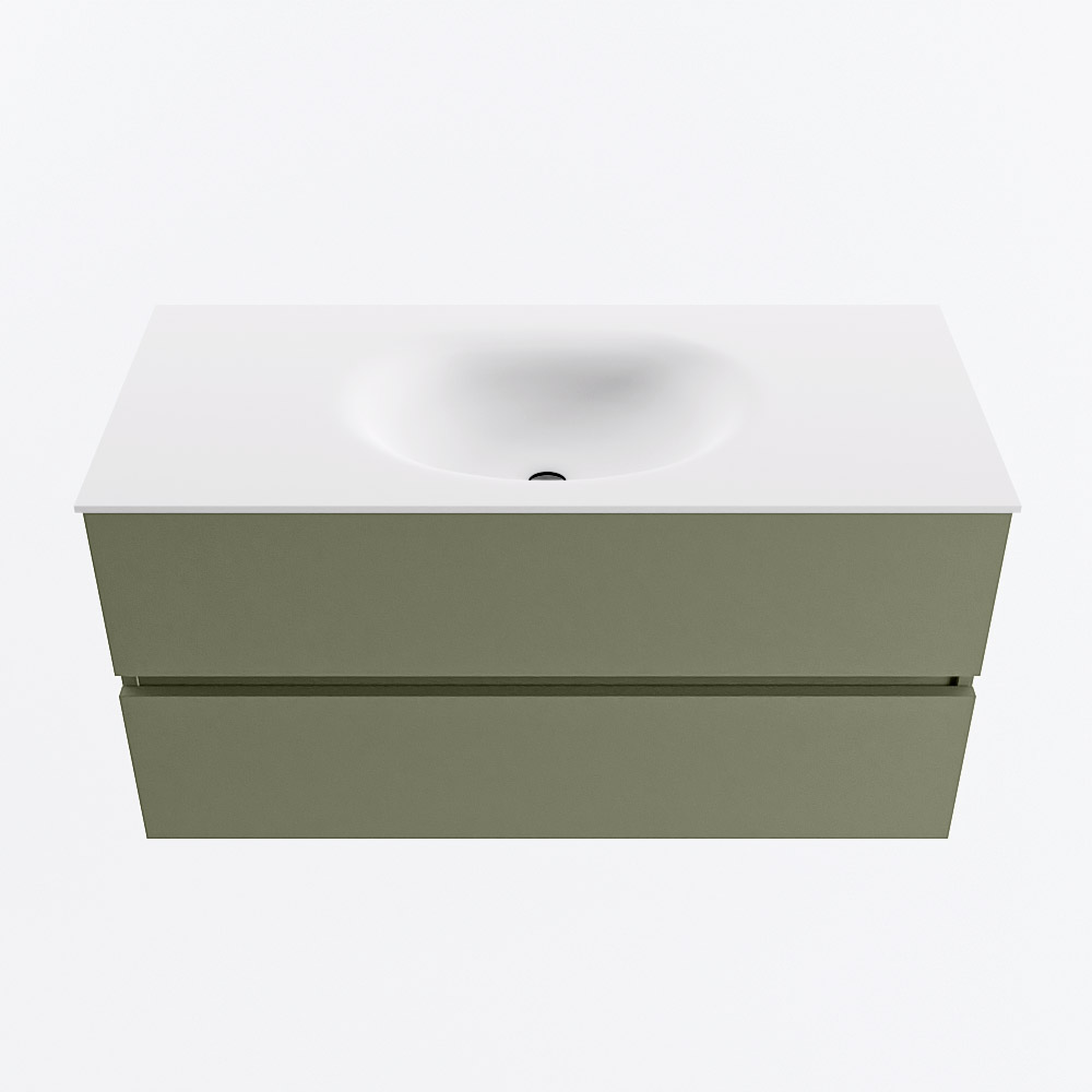 MONDIAZ VICA 100cm mueble de baño Army 2 cajones. Lavabo MOON Centro 1 orificio, color Talc. 5 MONDIAZ VICA 100cm mueble de baño Army 2 cajones. Lavabo MOON Centro 1 orificio, color Talc. - Imagen 5