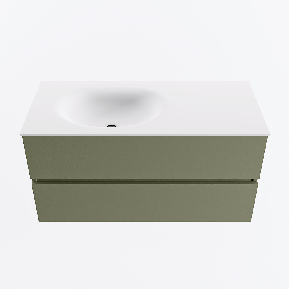 MONDIAZ VICA 100cm mueble de baño Army 2 cajones. Lavabo MOON Izquierda 1 orificio, color Talc. 5 MONDIAZ VICA 100cm mueble de baño Army 2 cajones. Lavabo MOON Izquierda 1 orificio, color Talc. - Imagen 5