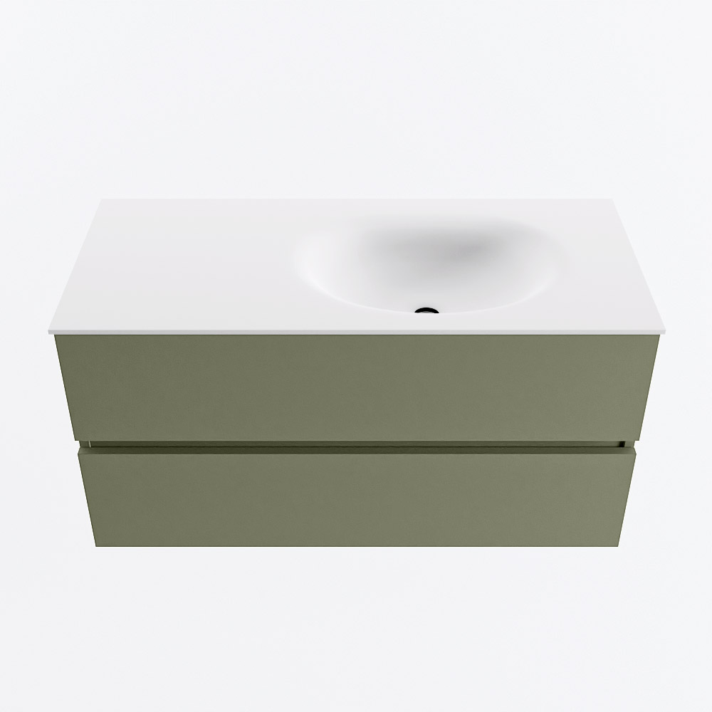 MONDIAZ VICA 100cm mueble de baño Army 2 cajones. Lavabo MOON Derecho 1 orificio, color Talc. 5 MONDIAZ VICA 100cm mueble de baño Army 2 cajones. Lavabo MOON Derecho 1 orificio, color Talc. - Imagen 5