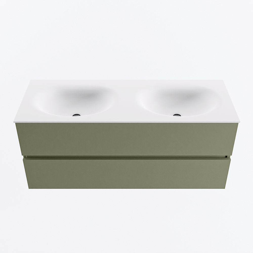 MONDIAZ VICA 120cm mueble de baño Army 2 cajones. Lavabo MOON Doble sin orificio, color Talc. 5 MONDIAZ VICA 120cm mueble de baño Army 2 cajones. Lavabo MOON Doble sin orificio, color Talc. - Imagen 5