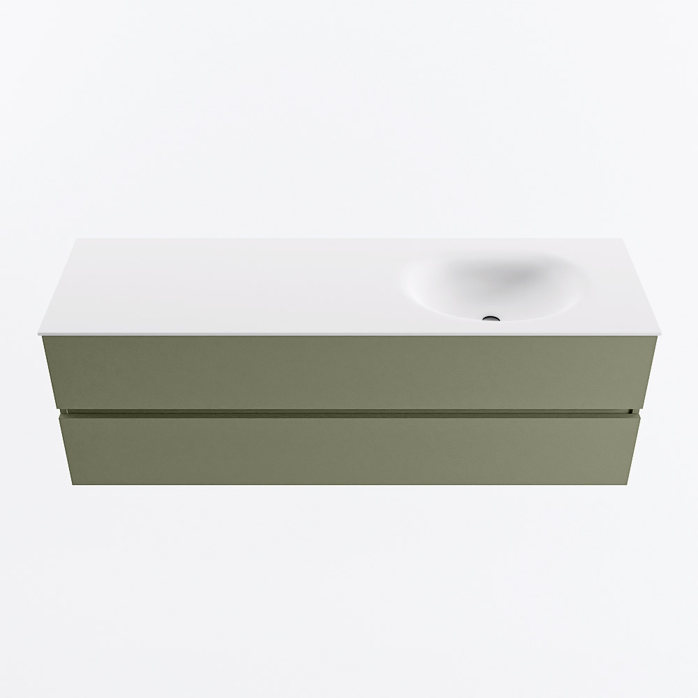 MONDIAZ VICA 150cm mueble de baño Army 2 cajones. Lavabo MOON Derecho 1 orificio, color Talc. 5 MONDIAZ VICA 150cm mueble de baño Army 2 cajones. Lavabo MOON Derecho 1 orificio, color Talc. - Imagen 5