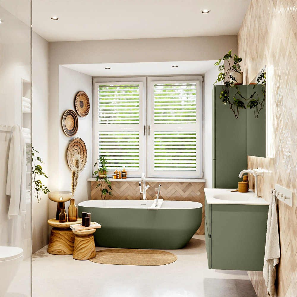 MONDIAZ VICA 100cm mueble de baño Army 2 cajones. Lavabo MOON Derecho 1 orificio, color Talc. 3 MONDIAZ VICA 100cm mueble de baño Army 2 cajones. Lavabo MOON Derecho 1 orificio, color Talc. - Imagen 3