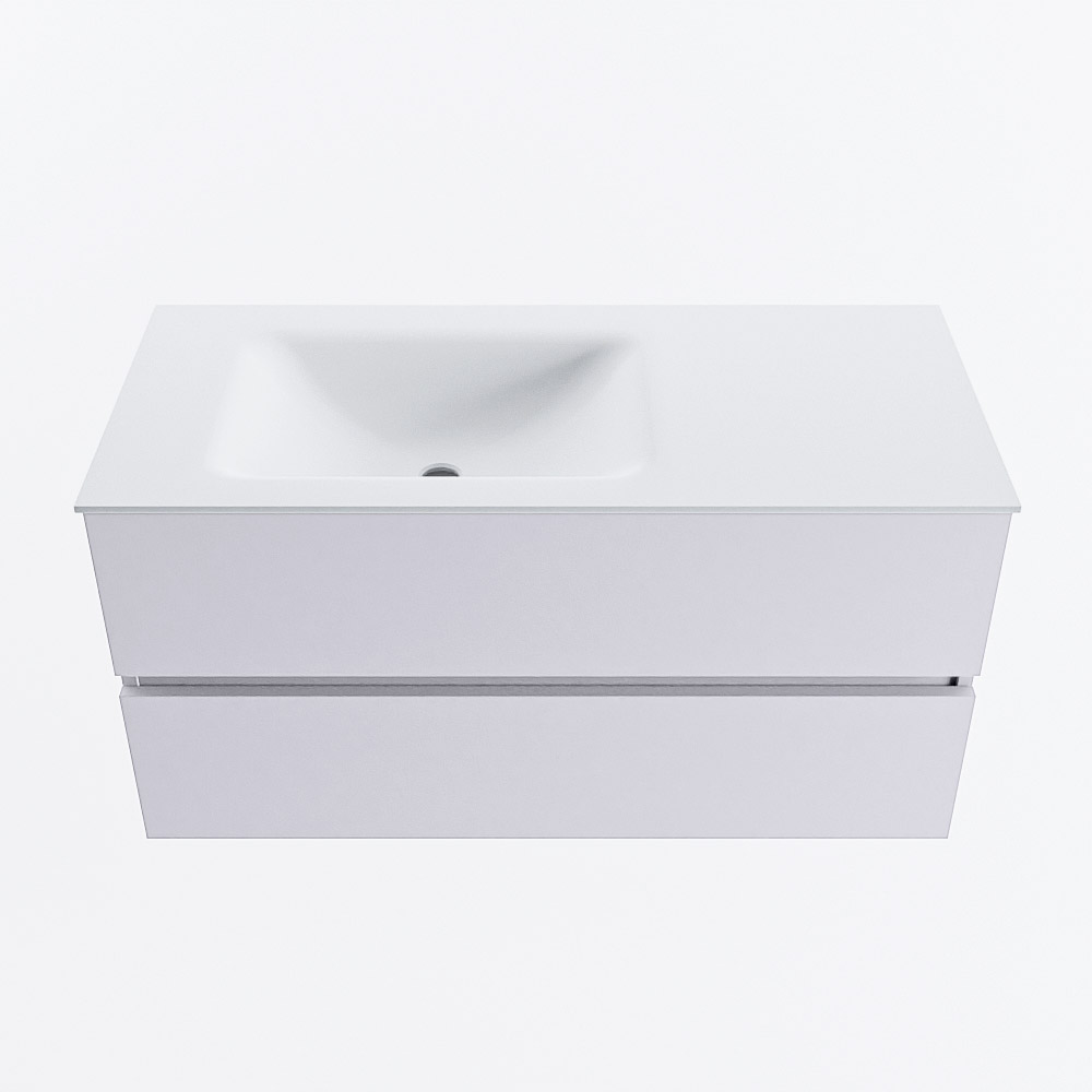 MONDIAZ VICA 100cm mueble de baño Cale 2 cajones. Lavabo CLOUD Izquierda 1 orificio, color Talc. 5 MONDIAZ VICA 100cm mueble de baño Cale 2 cajones. Lavabo CLOUD Izquierda 1 orificio, color Talc. - Imagen 5
