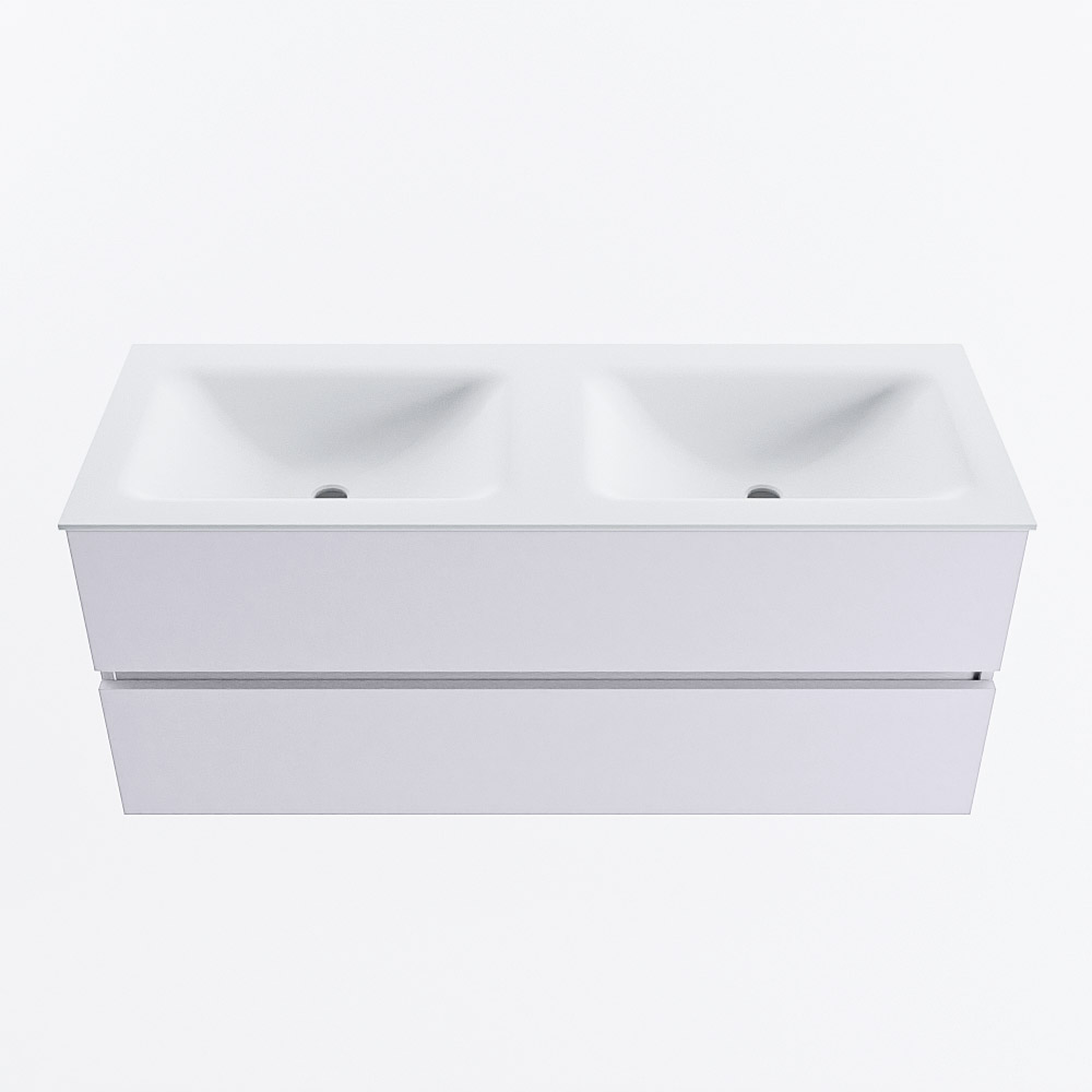 MONDIAZ VICA 120cm mueble de baño Cale 2 cajones. Lavabo CLOUD Doble sin orificio, color Talc. 5 MONDIAZ VICA 120cm mueble de baño Cale 2 cajones. Lavabo CLOUD Doble sin orificio, color Talc. - Imagen 5