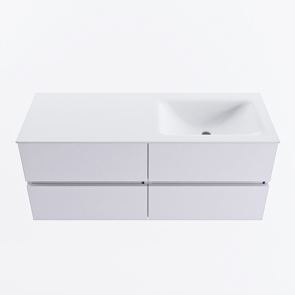 MONDIAZ VICA 120cm mueble de baño Cale 4 cajones. Lavabo CLOUD Derecho 1 orificio, color Talc. 5 MONDIAZ VICA 120cm mueble de baño Cale 4 cajones. Lavabo CLOUD Derecho 1 orificio, color Talc. - Imagen 5