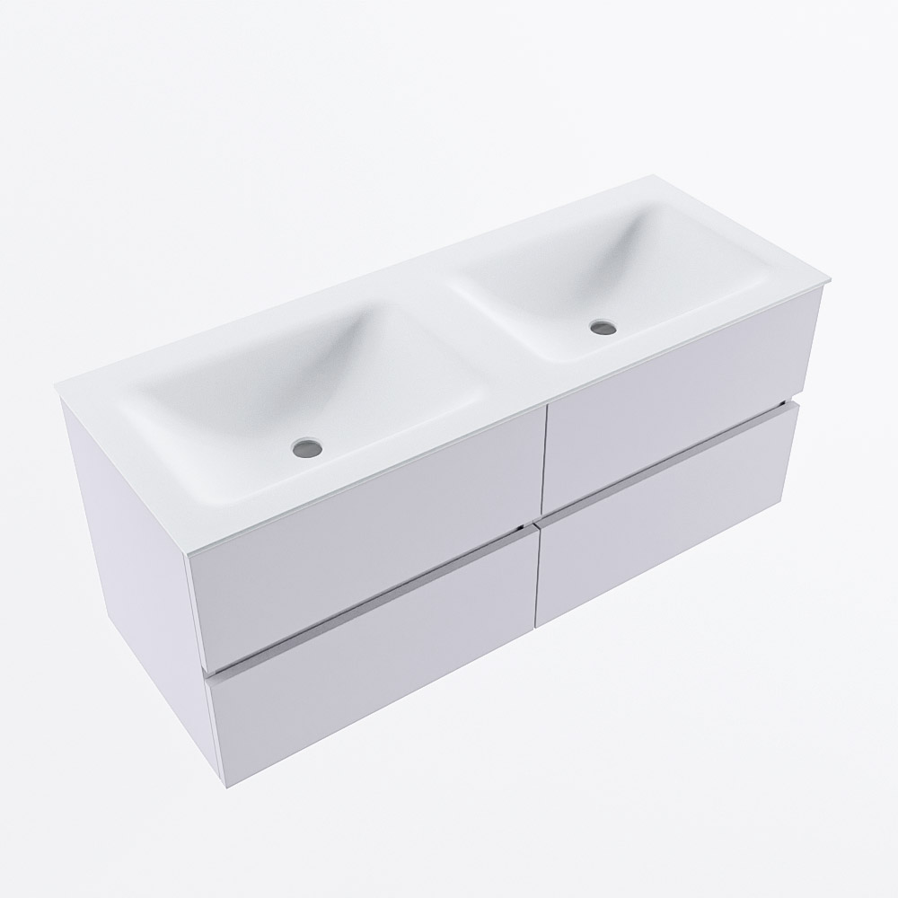MONDIAZ VICA 120cm mueble de baño Cale 4 cajones. Lavabo CLOUD Doble 2 orificios, color Talc. 6 MONDIAZ VICA 120cm mueble de baño Cale 4 cajones. Lavabo CLOUD Doble 2 orificios, color Talc. - Imagen 6