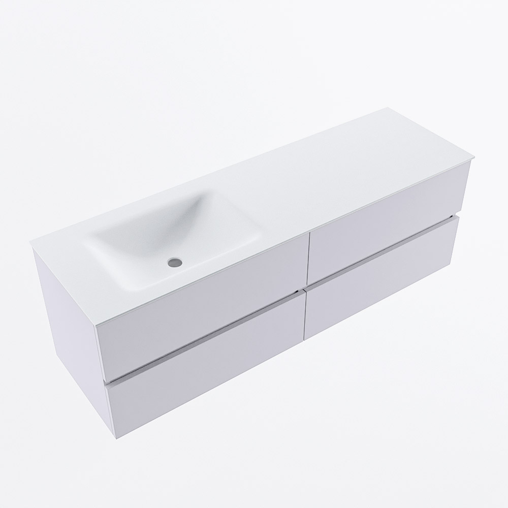 MONDIAZ VICA 150cm mueble de baño Cale 4 cajones. Lavabo CLOUD Izquierda sin orificio, color Talc. 6 MONDIAZ VICA 150cm mueble de baño Cale 4 cajones. Lavabo CLOUD Izquierda sin orificio, color Talc. - Imagen 6
