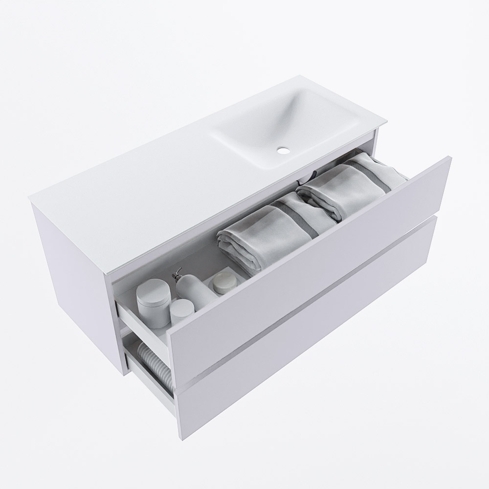 MONDIAZ VICA 120cm mueble de baño Cale 2 cajones. Lavabo CLOUD Derecho 1 orificio, color Talc. 7 MONDIAZ VICA 120cm mueble de baño Cale 2 cajones. Lavabo CLOUD Derecho 1 orificio, color Talc. - Imagen 7