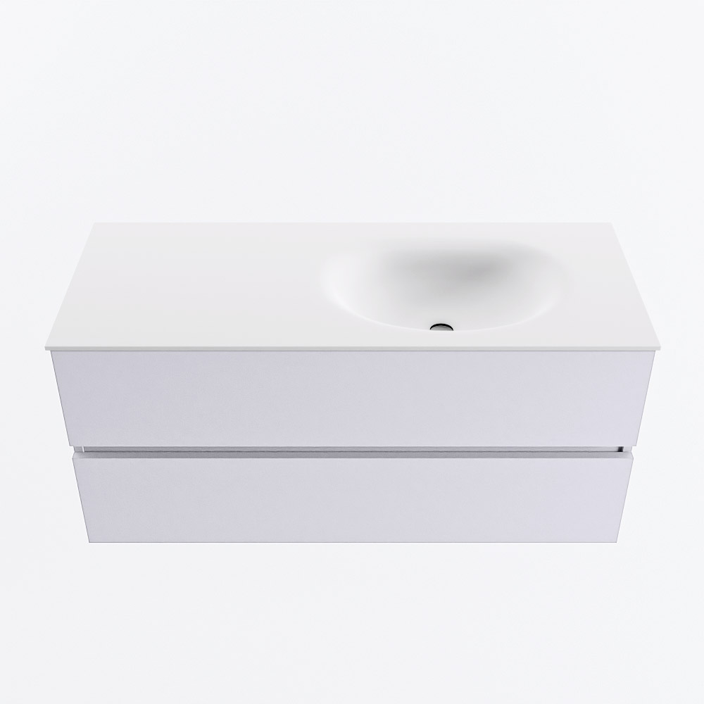 MONDIAZ VICA 110cm mueble de baño Cale 2 cajones. Lavabo MOON Derecho sin orificio, color Talc. 5 MONDIAZ VICA 110cm mueble de baño Cale 2 cajones. Lavabo MOON Derecho sin orificio, color Talc. - Imagen 5