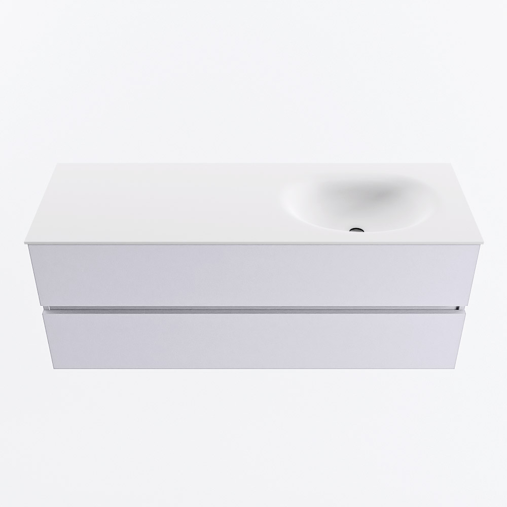 MONDIAZ VICA 130cm mueble de baño Cale 2 cajones. Lavabo MOON Derecho 1 orificio, color Talc. 5 MONDIAZ VICA 130cm mueble de baño Cale 2 cajones. Lavabo MOON Derecho 1 orificio, color Talc. - Imagen 5