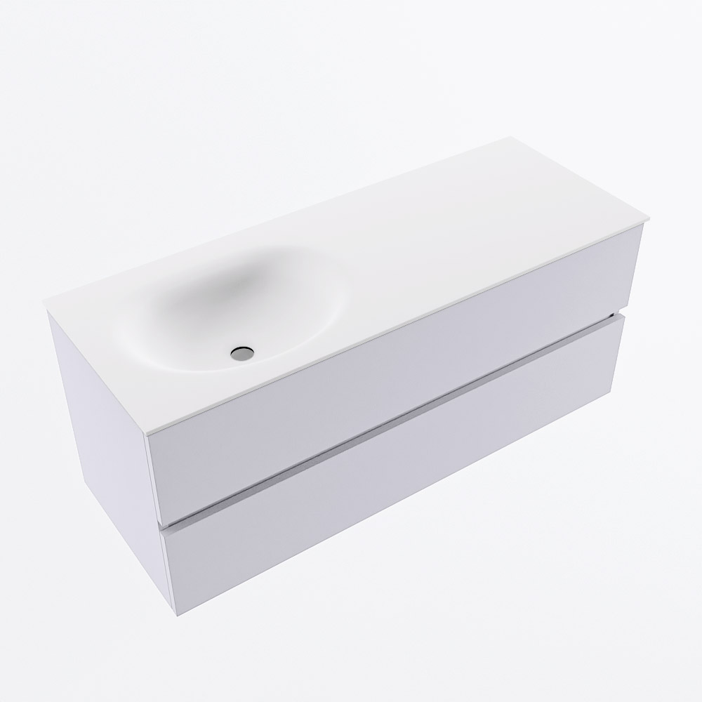 MONDIAZ VICA 120cm mueble de baño Cale 2 cajones. Lavabo MOON Izquierda 1 orificio, color Talc. 6 MONDIAZ VICA 120cm mueble de baño Cale 2 cajones. Lavabo MOON Izquierda 1 orificio, color Talc. - Imagen 6