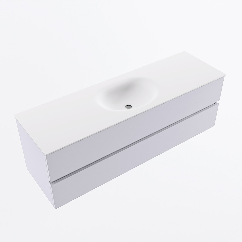 MONDIAZ VICA 150cm mueble de baño Cale 2 cajones. Lavabo MOON Centro 1 orificio, color Talc. 6 MONDIAZ VICA 150cm mueble de baño Cale 2 cajones. Lavabo MOON Centro 1 orificio, color Talc. - Imagen 6