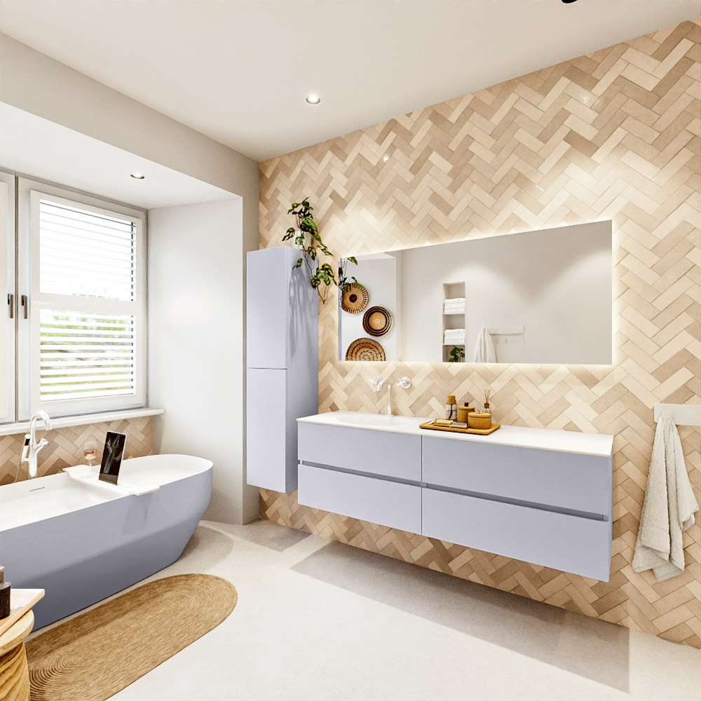 MONDIAZ VICA 160cm mueble de baño Cale 4 cajones. Lavabo MOON Izquierda 1 orificio, color Talc. 4 MONDIAZ VICA 160cm mueble de baño Cale 4 cajones. Lavabo MOON Izquierda 1 orificio, color Talc. - Imagen 4