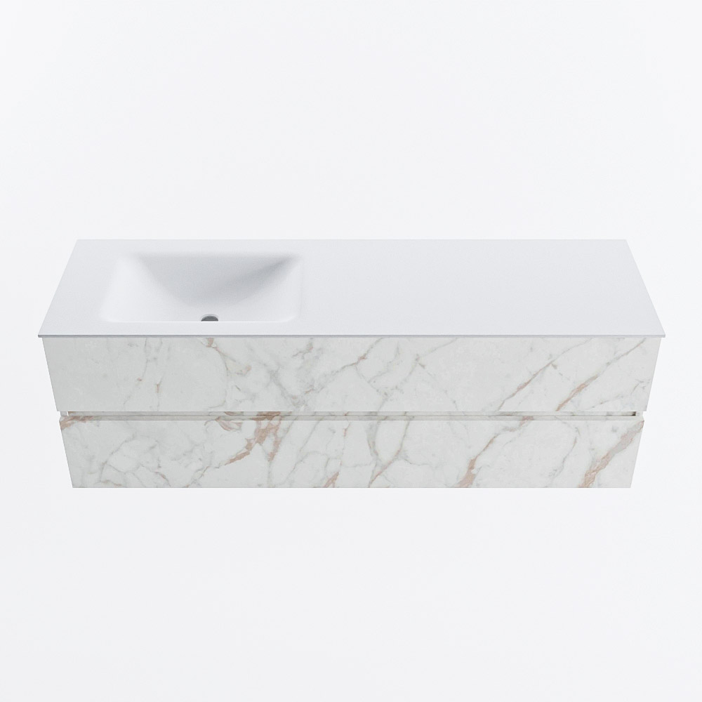 MONDIAZ VICA 150cm mueble de baño Carrara 2 cajones. Lavabo CLOUD Izquierda sin orificio, color Talc. 5 MONDIAZ VICA 150cm mueble de baño Carrara 2 cajones. Lavabo CLOUD Izquierda sin orificio, color Talc. - Imagen 5