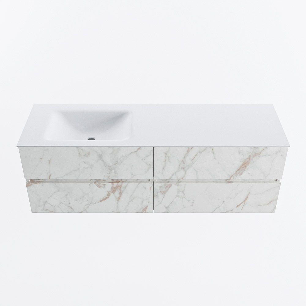 MONDIAZ VICA 150cm mueble de baño Carrara 4 cajones. Lavabo CLOUD Izquierda sin orificio, color Talc. 5 MONDIAZ VICA 150cm mueble de baño Carrara 4 cajones. Lavabo CLOUD Izquierda sin orificio, color Talc. - Imagen 5