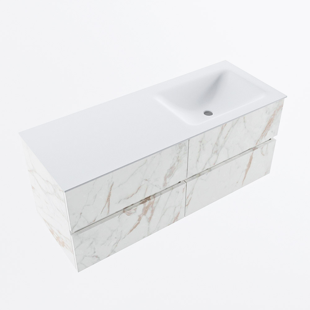 MONDIAZ VICA 120cm mueble de baño Carrara 4 cajones. Lavabo CLOUD Derecho 1 orificio, color Talc. 6 MONDIAZ VICA 120cm mueble de baño Carrara 4 cajones. Lavabo CLOUD Derecho 1 orificio, color Talc. - Imagen 6