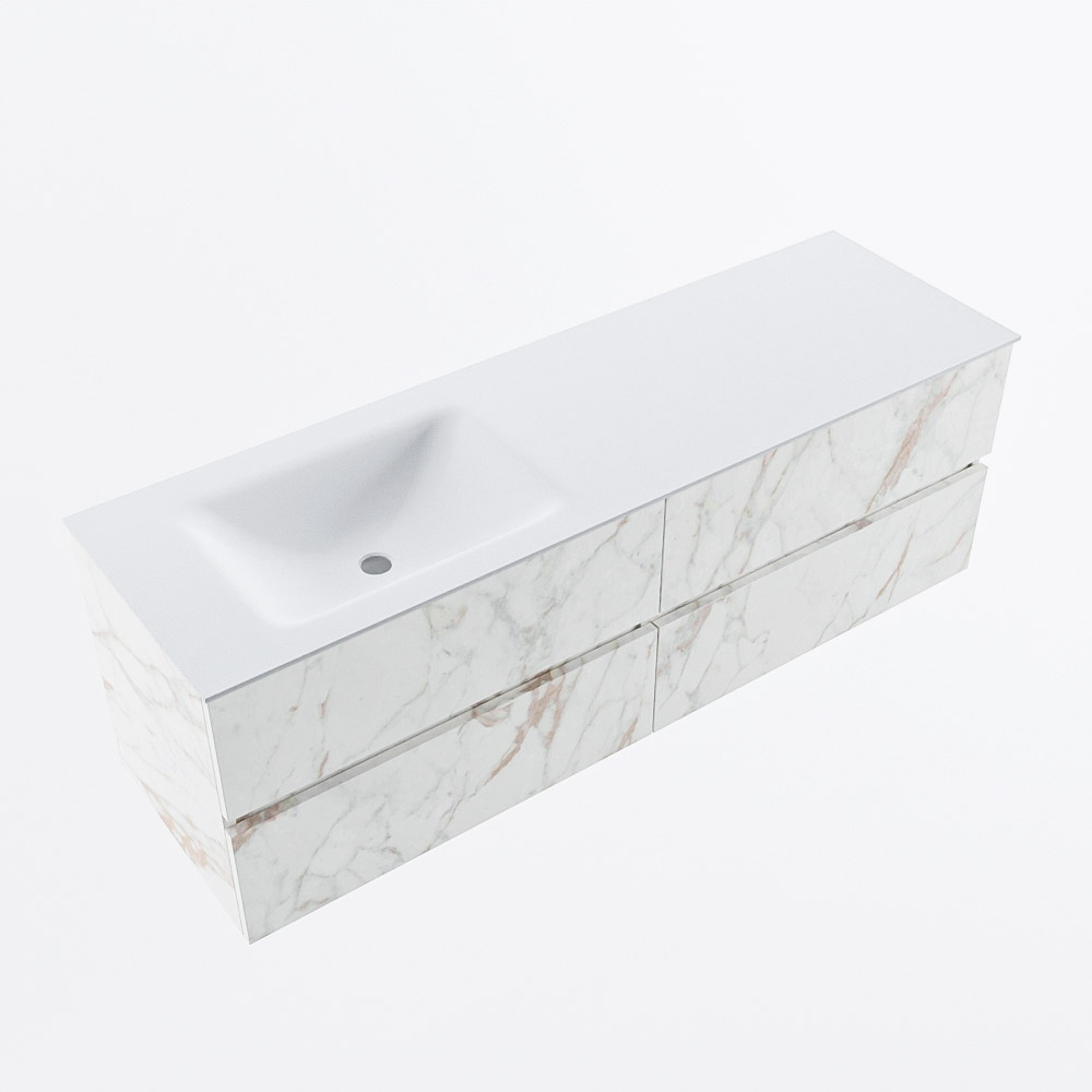 MONDIAZ VICA 150cm mueble de baño Carrara 4 cajones. Lavabo CLOUD Izquierda sin orificio, color Talc. 6 MONDIAZ VICA 150cm mueble de baño Carrara 4 cajones. Lavabo CLOUD Izquierda sin orificio, color Talc. - Imagen 6