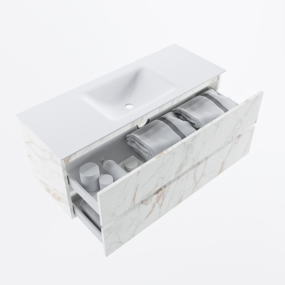 MONDIAZ VICA 120cm mueble de baño Carrara 2 cajones. Lavabo CLOUD Centro sin orificio, color Talc. 7 MONDIAZ VICA 120cm mueble de baño Carrara 2 cajones. Lavabo CLOUD Centro sin orificio, color Talc. - Imagen 7