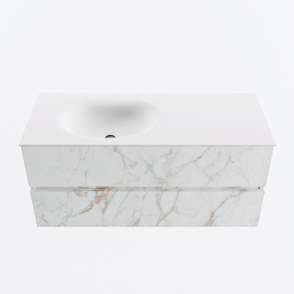 MONDIAZ VICA 110cm mueble de baño Carrara 2 cajones. Lavabo MOON Izquierda sin orificio, color Talc. 5 MONDIAZ VICA 110cm mueble de baño Carrara 2 cajones. Lavabo MOON Izquierda sin orificio, color Talc. - Imagen 5