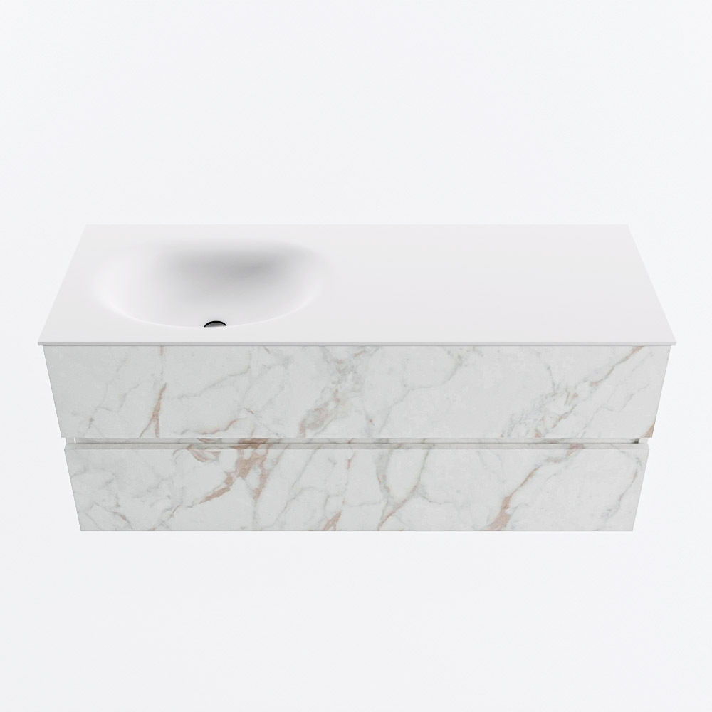 MONDIAZ VICA 120cm mueble de baño Carrara 2 cajones. Lavabo MOON Izquierda 1 orificio, color Talc. 5 MONDIAZ VICA 120cm mueble de baño Carrara 2 cajones. Lavabo MOON Izquierda 1 orificio, color Talc. - Imagen 5