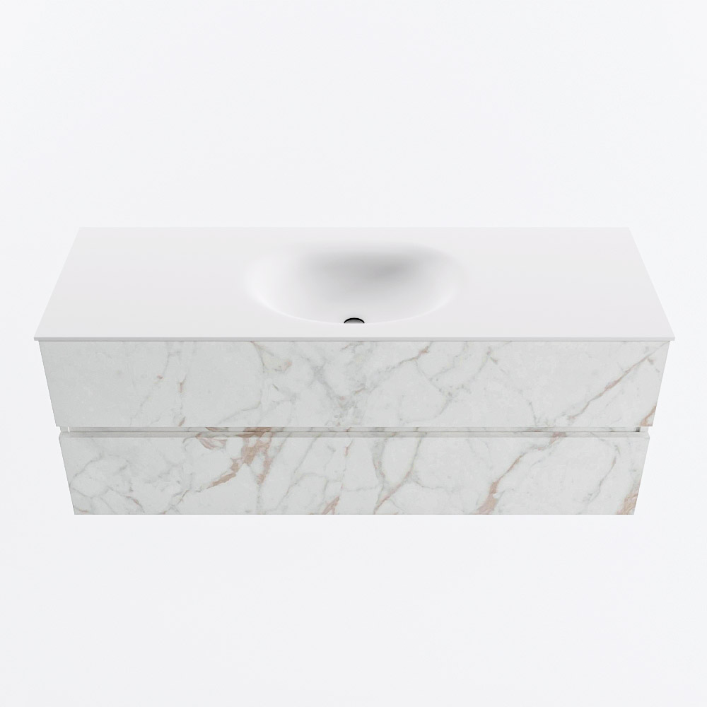MONDIAZ VICA 130cm mueble de baño Carrara 2 cajones. Lavabo MOON Centro 1 orificio, color Talc. 5 MONDIAZ VICA 130cm mueble de baño Carrara 2 cajones. Lavabo MOON Centro 1 orificio, color Talc. - Imagen 5