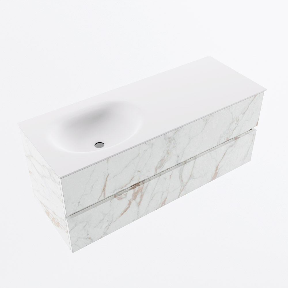 MONDIAZ VICA 120cm mueble de baño Carrara 2 cajones. Lavabo MOON Izquierda 1 orificio, color Talc. 6 MONDIAZ VICA 120cm mueble de baño Carrara 2 cajones. Lavabo MOON Izquierda 1 orificio, color Talc. - Imagen 6