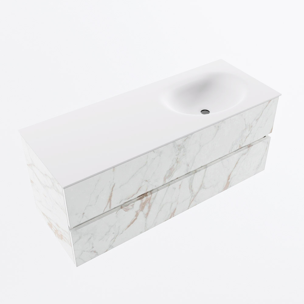 MONDIAZ VICA 120cm mueble de baño Carrara 2 cajones. Lavabo MOON Derecho 1 orificio, color Talc. 6 MONDIAZ VICA 120cm mueble de baño Carrara 2 cajones. Lavabo MOON Derecho 1 orificio, color Talc. - Imagen 6