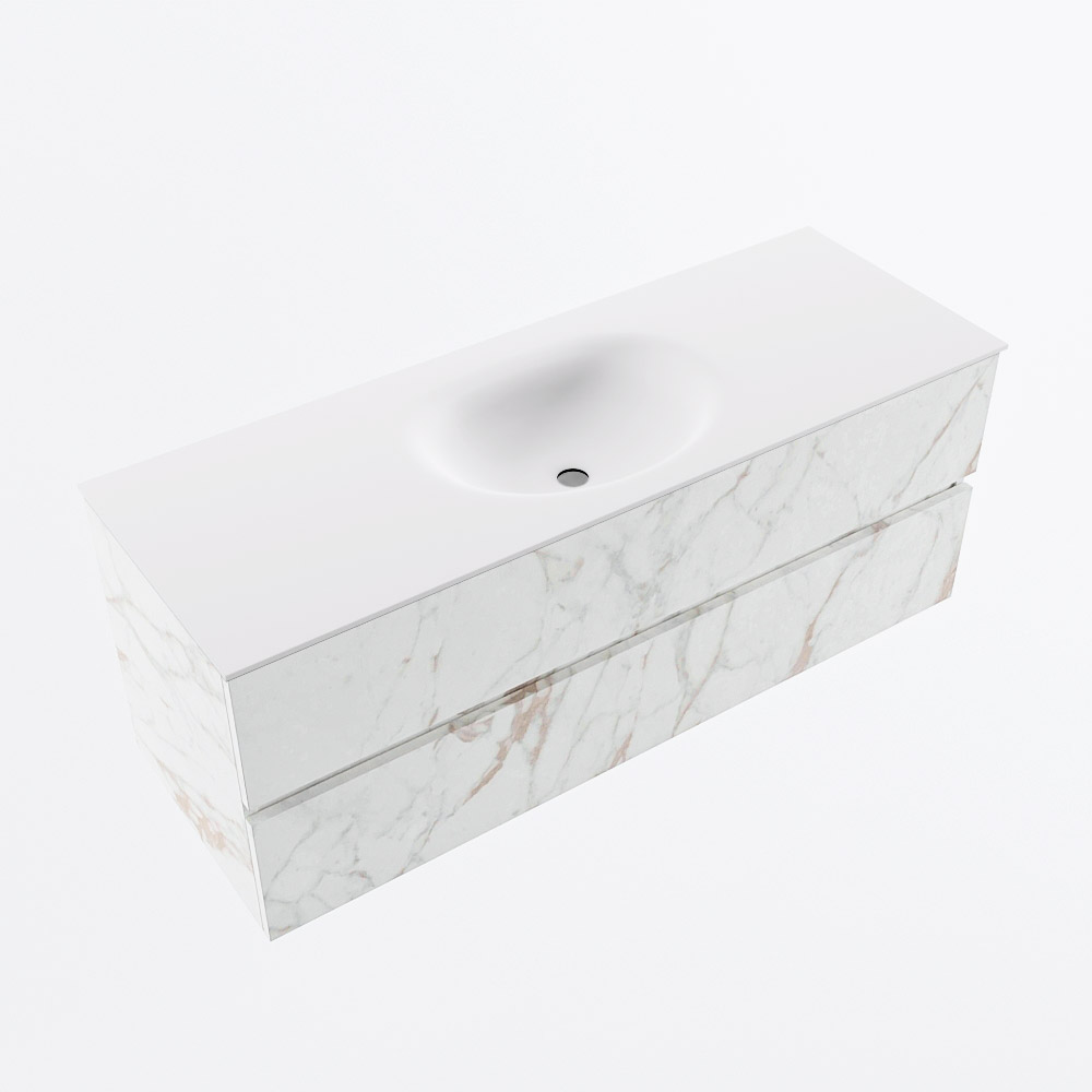 MONDIAZ VICA 130cm mueble de baño Carrara 2 cajones. Lavabo MOON Centro 1 orificio, color Talc. 6 MONDIAZ VICA 130cm mueble de baño Carrara 2 cajones. Lavabo MOON Centro 1 orificio, color Talc. - Imagen 6