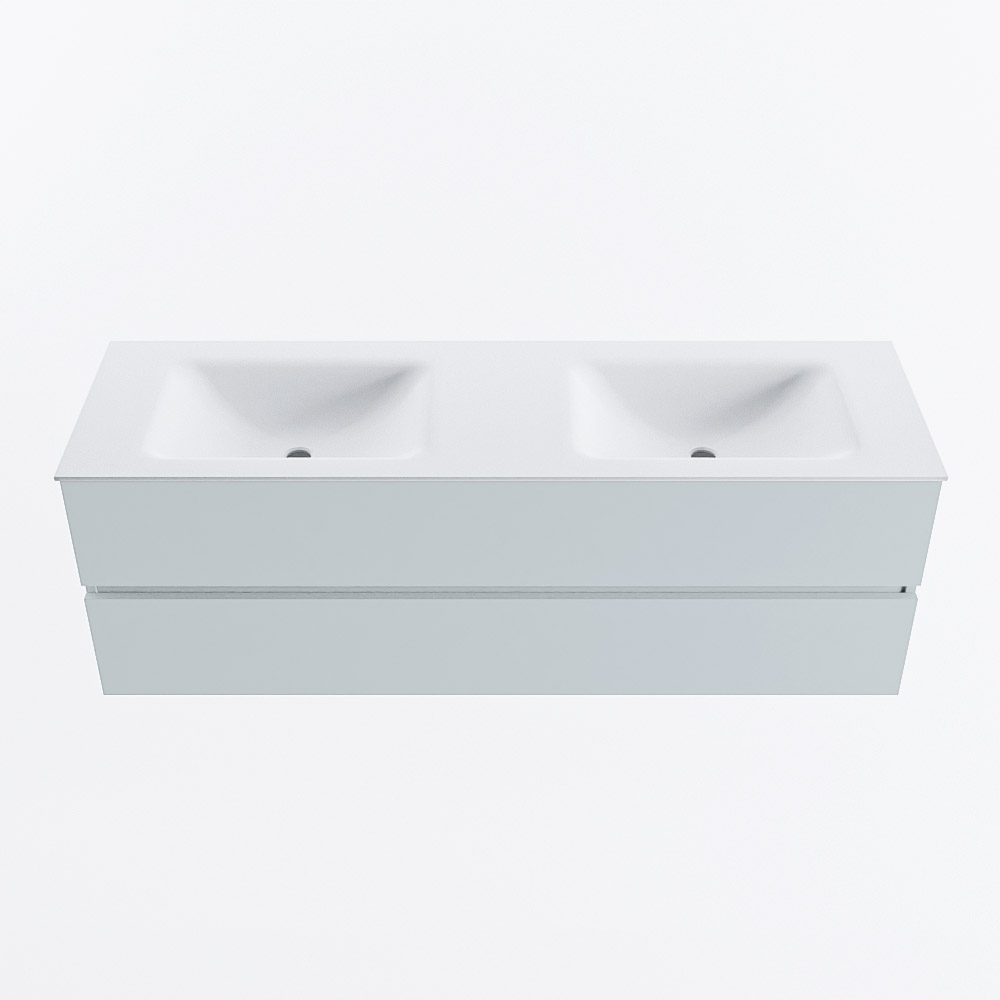 MONDIAZ VICA 150cm mueble de baño Clay 2 cajones. Lavabo CLOUD Doble sin orificio, color Talc. 5 MONDIAZ VICA 150cm mueble de baño Clay 2 cajones. Lavabo CLOUD Doble sin orificio, color Talc. - Imagen 5