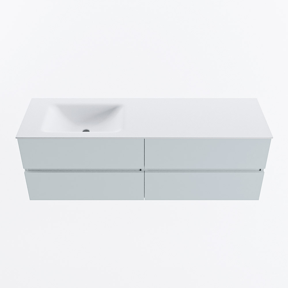 MONDIAZ VICA 150cm mueble de baño Clay 4 cajones. Lavabo CLOUD Izquierda sin orificio, color Talc. 5 MONDIAZ VICA 150cm mueble de baño Clay 4 cajones. Lavabo CLOUD Izquierda sin orificio, color Talc. - Imagen 5