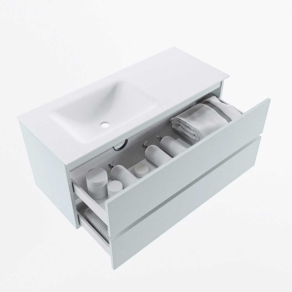 MONDIAZ VICA 110cm mueble de baño Clay 2 cajones. Lavabo CLOUD Izquierda 1 orificio, color Talc. 7 MONDIAZ VICA 110cm mueble de baño Clay 2 cajones. Lavabo CLOUD Izquierda 1 orificio, color Talc. - Imagen 7