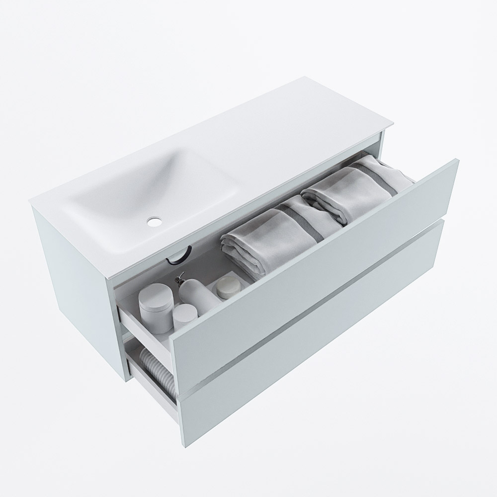 MONDIAZ VICA 120cm mueble de baño Clay 2 cajones. Lavabo CLOUD Izquierda sin orificio, color Talc. 7 MONDIAZ VICA 120cm mueble de baño Clay 2 cajones. Lavabo CLOUD Izquierda sin orificio, color Talc. - Imagen 7