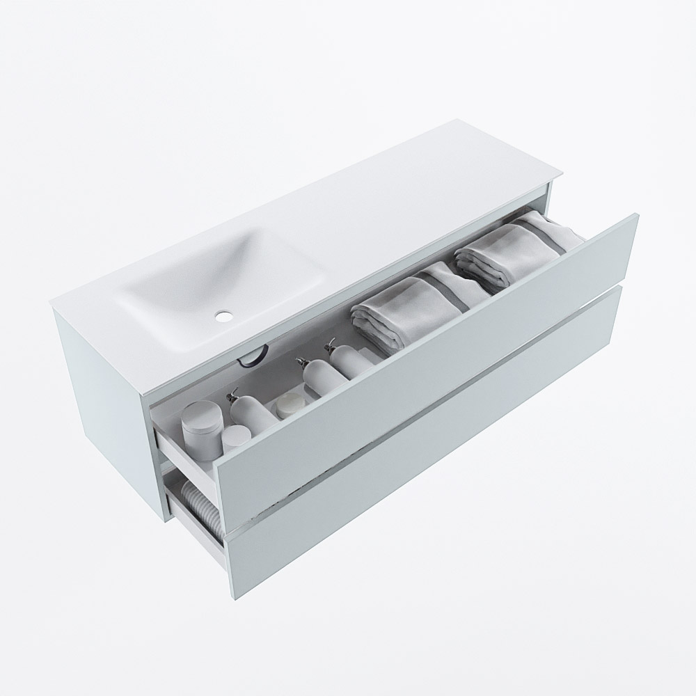 MONDIAZ VICA 150cm mueble de baño Clay 2 cajones. Lavabo CLOUD Izquierda 1 orificio, color Talc. 7 MONDIAZ VICA 150cm mueble de baño Clay 2 cajones. Lavabo CLOUD Izquierda 1 orificio, color Talc. - Imagen 7