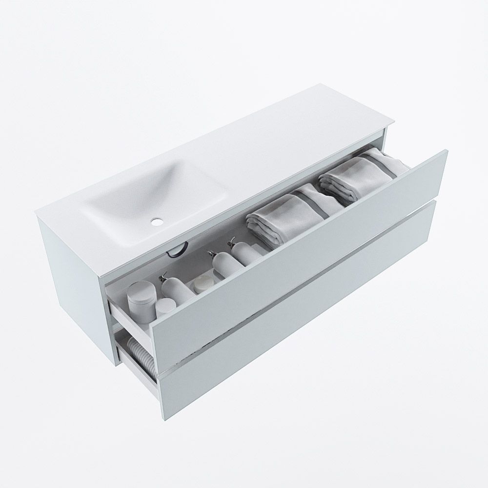 MONDIAZ VICA 150cm mueble de baño Clay 2 cajones. Lavabo CLOUD Izquierda sin orificio, color Talc. 7 MONDIAZ VICA 150cm mueble de baño Clay 2 cajones. Lavabo CLOUD Izquierda sin orificio, color Talc. - Imagen 7